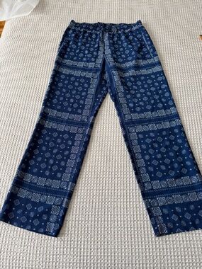 Tommy Hilfiger Navy Bandana Print Wide Leg Pants